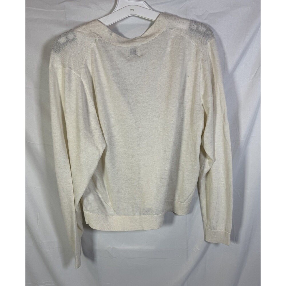 A New Day Women's Button-Front Mid Length Cardigan Cream Size Medium Style